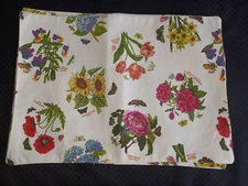 Portmeirion Botanic Garden Cloth Fabric Placemats Set of 4 Floral Design Vintage