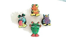 Jibbitz Aliens purple 1-eye, green lady, big tongue. orange shoe charm NWT