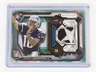 2014 Topps Strata Emerald Patch #SRJG Jimmy Garoppolo /50 RC 'Flying Elvis' Star