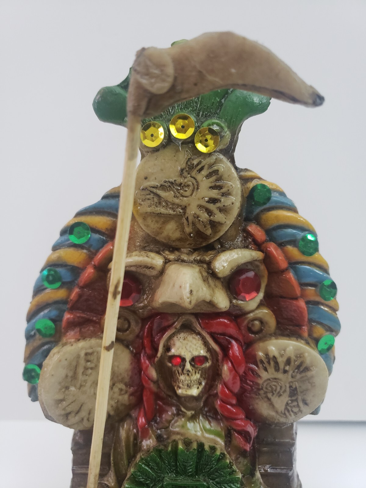 OOAK Religious Gold Santa Muerte La Flaca Mictlantecuhtli Grim Reaper