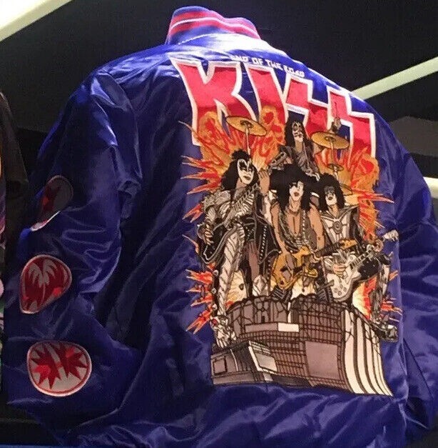 KISS Official End Of The Road Tour BLUE Bomber NYC MSG Jacket Size