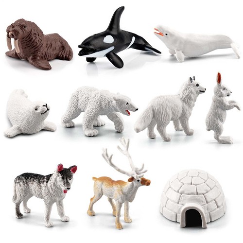 Sea Animals Figurines Realistic Plastic Fish Toys Figures Arctic Animal for Kids