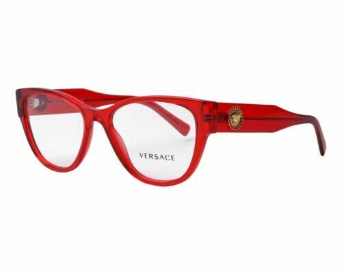 Versace Eyeglasses Frames VE 3281BA 5323 53-17-140 Transparent Red Asian Fit