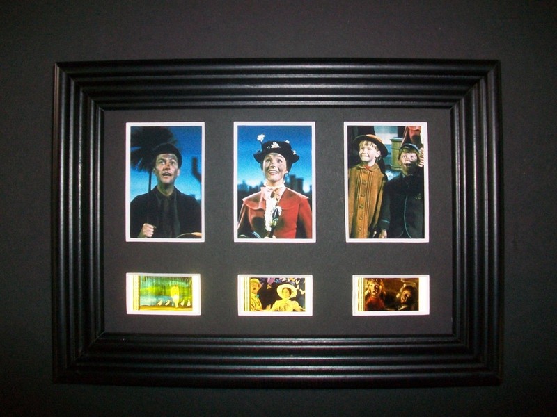 MARY POPPINS Framed Trio Movie Film Cell Memorabilia - Compliments dvd poster