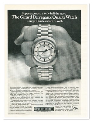 Print Ad Girard Perregaux Quartz Watch Super-Accuracy Vintage 1972 Advertisement