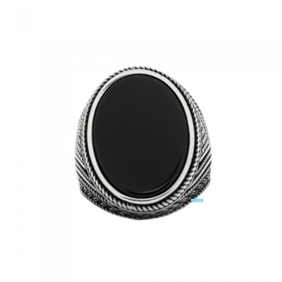 Black Onyx Handmade Men's Ring 925 Sterling Silver Oval Gift Jewelry Fine  Rings