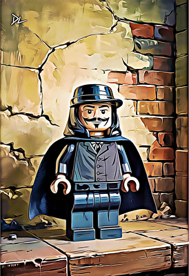 V ''The Minifigure'' V For Vendetta Original Pop Art Print - 13 x 19 Poster