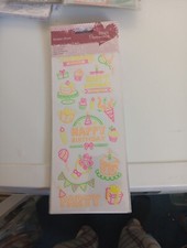 NEON STICKERS HAPPY BIRTHDAY 22X10 CM NEW PAPERMANIA C FOR SCRAPBOOKING