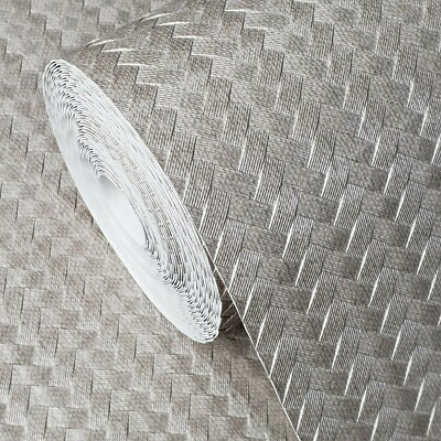 Embossed Lamborghini wicker bamboo taupe Silver Gray Metallic textured Wallpaper