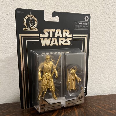 Star Wars Commemorative Edition Darth Maul Yoda Sith Jedi Gold Figures