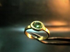 Gold Tourmaline ring. 14K solid yellow gold ring with Green Tourmaline stone.
