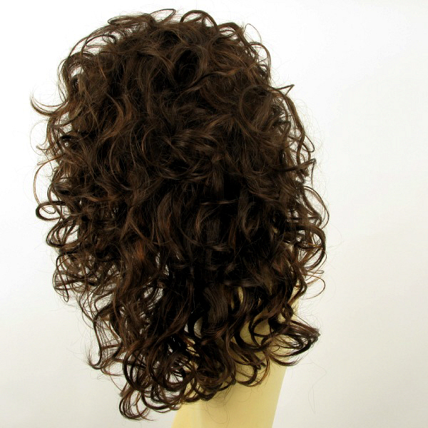Perruque Semi-longue Avec Bandana Odessa – Couleur Châtain Cuivré Chocolat – Taille Moyenne Bouclée