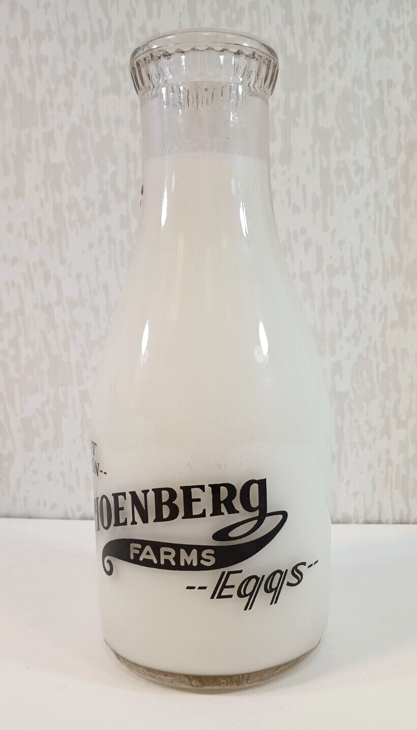 1937 Shoenberg Farms Quart Milk Bottle Denver, CO NICE!! eBay