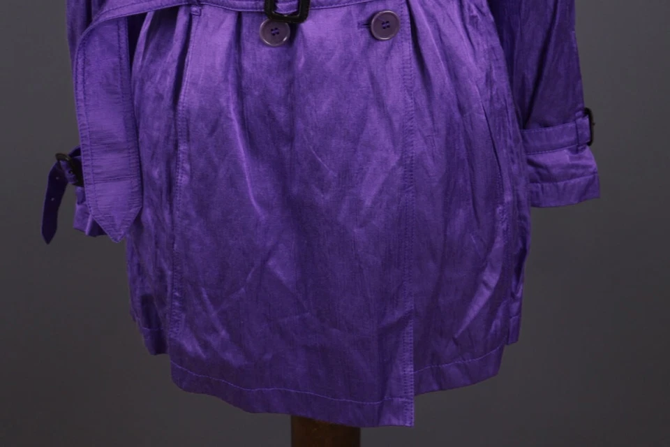 Chaqueta gabardina ETRO Milano cinturón púrpura doble botonadura talla 42 Foto 4 de 4