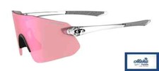 Tifosi Optics VOGEL SL Sunglasses Crystal Clear Frame - Smoke Tint Pink Mirror