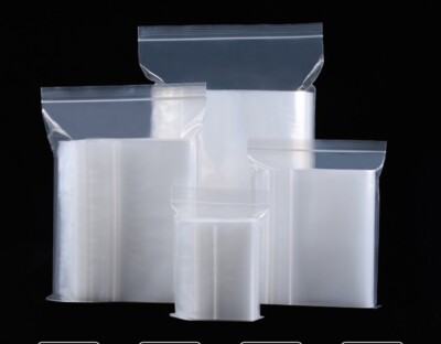 100 Clear Plastic Zipper Reclosable Zip Bags Top Lock PE Storage Bag 2x3 3x4 4x5