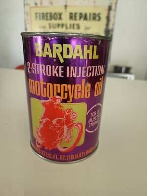 TWO-STROKE MOTORCYCLE OIL METAL CAN BARDAHL VINTAGE ORIGINAL FULL CAN SEALED.
