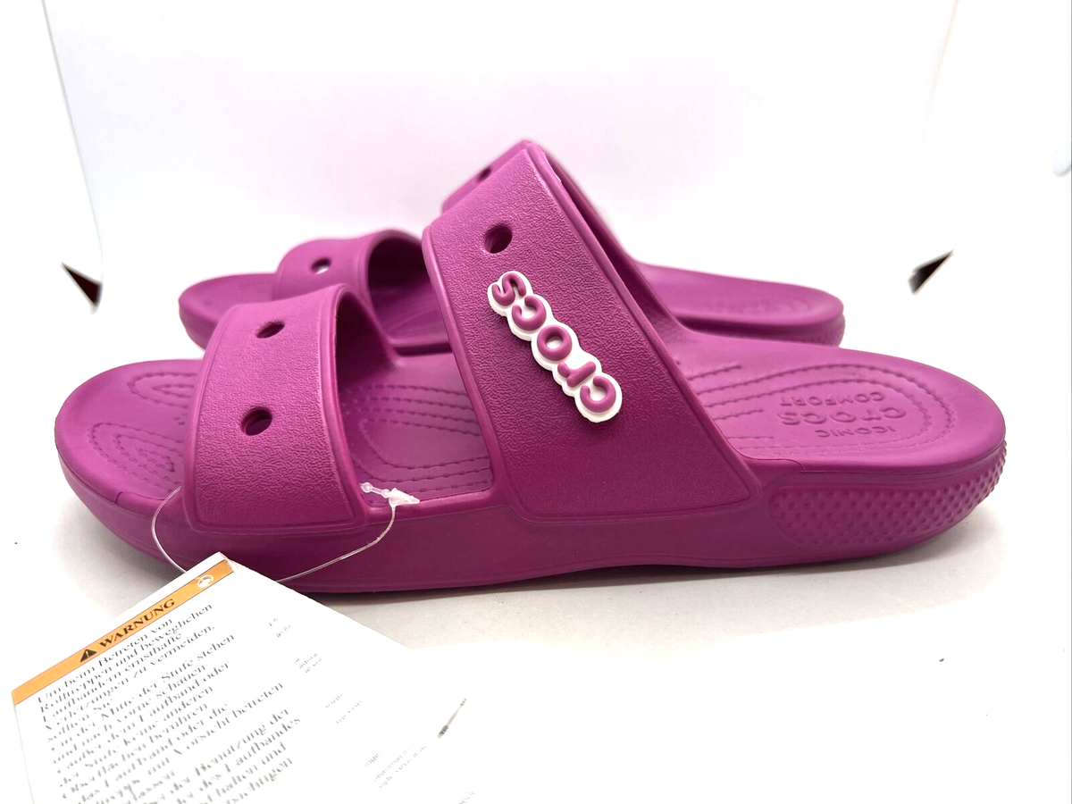 Crocs Classic sandal Women's Size 11 Slide Pink Fuchsia Fun New