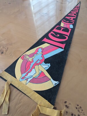 1950s Antique 30'' Ice Capades Olympic US National Figure Skating Florida Pennant