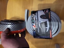 2x Uni Carbon Fiber Black/grey Front Rubber Bumper Lip Splitter Chin Spoiler