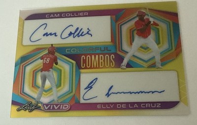 2022 Leaf Vivid - Colorful Combos Elly De La Cruz, Cam Collier #CC-7 Yellow /50 