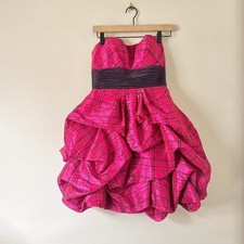 Vintage Y2K plaid bubble mini dress corset homecoming prom dance fairy