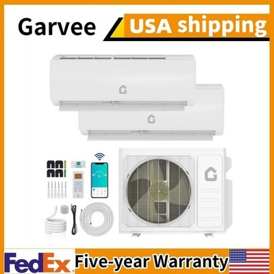 35000 BTU 2 Zone Mini Split AC/Heating System Wifi Enabled 19 SEER2 18K+18K