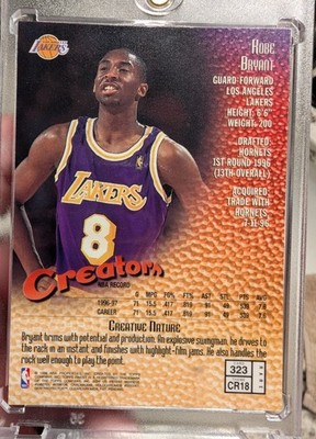 🔥 KOBE BRYANT 1997 Topps Finest Creators Gold 323 CR18 Rare NBA