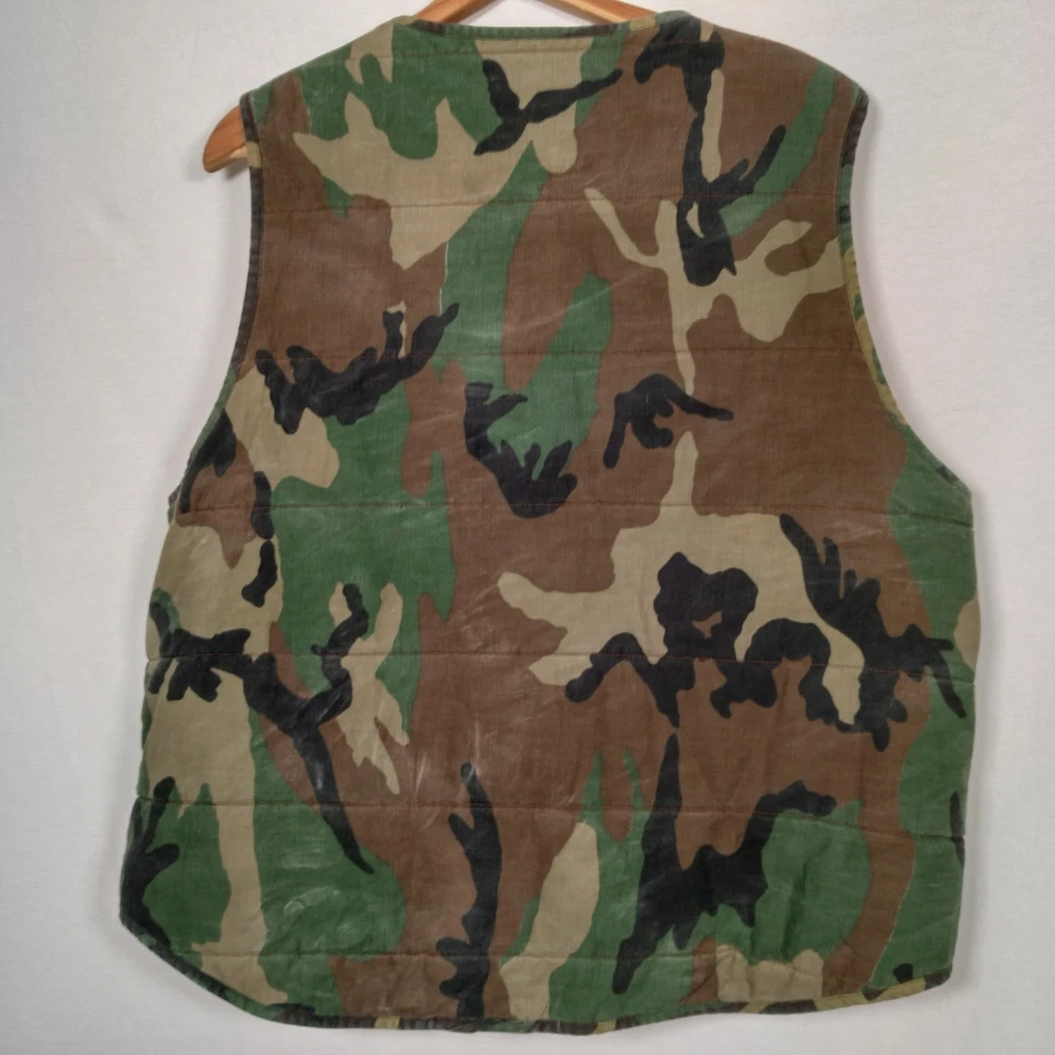 Chaleco de Caza Vintage Grande Reversible Bosque Camuflaje Seguridad Naranja Foto 2 de 4