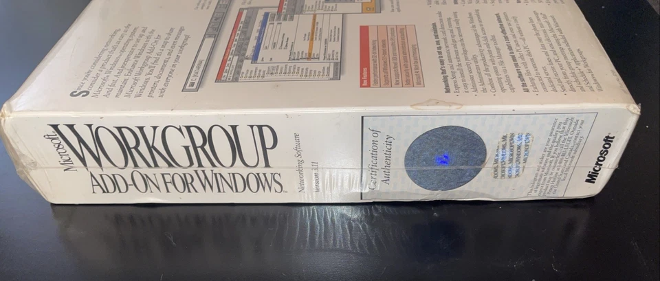Microsoft Windows For Workgroups Operating System Version 3.11 Factory Sealed - Image 3 of 4