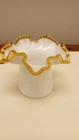 1940s FENTON GOLD CREST HAT VASE 3 1/2" HEIGHT EXCELLENT CONDITION