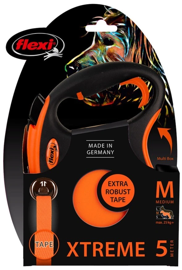 Laisse enrouleur Flexi Xtreme M 5 m jusqu’à 35 kg orange - Photo 1/1