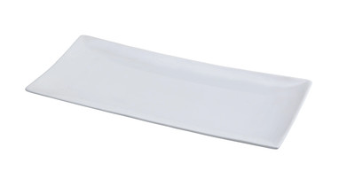 Yanco China FU-214 Fuji Bone White Porcelain 13.5'' x 6.5'' Sushi Plate - 1 Doz