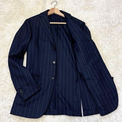 無地44ダークネイビー ウールテーラード JACKET 【美品】RING 本切羽 Fabrics SUITS TWILL NAVY LABEL MEISTER JACKET RING PRODUCT NEW ジャケット・アウター