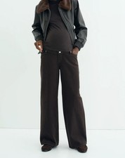 H&M Mama Wide Leg Jeans Chocolate Brown NWT rrp £45 Size M uk10-12 Sold Out!