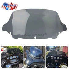 For Harley Electra Street Glide FLHX 2014-24 10.5" Smoke Windshield Windscreen