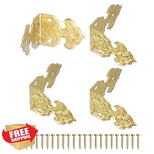 uxcell 4Pcs Brass Decorative Corner Protectors 1x0.7in