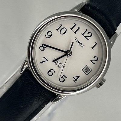 Timex Easy Reader Indiglo Watch Womens 25mm Silver Tone Date T2H331 NEW BATTERY