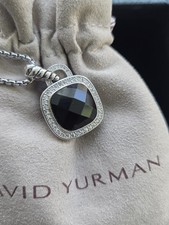 David Yurman 14mm Albion Black Onyx Pendant Sterling Silver Necklace 20 inches