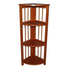 Ltd 4-tier corner folding bookcase Honey Oak