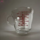 Vintage Pyrex 508 Measure Cup-1 Cup/8oz-Red Lettering/Closed-D Handle-GdUsdCndtn