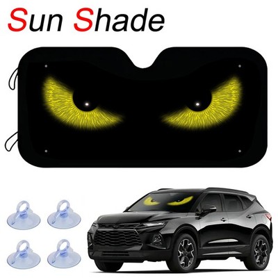Yellow Eyes Car Front Windshield Sun Shade For GMC Shield UV Block Cover - USA