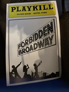 FORBIDDEN BROADWAY, PLAYbill OCTOBER 1983, PLUSH ROOM HOTEL YORK