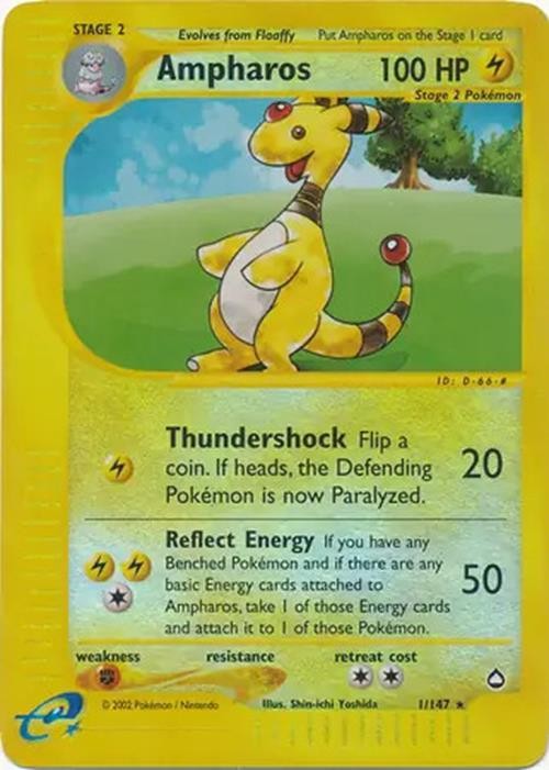 Ampharos - 1/147 - Pokemon Aquapolis Reverse Holo Rare Card NM