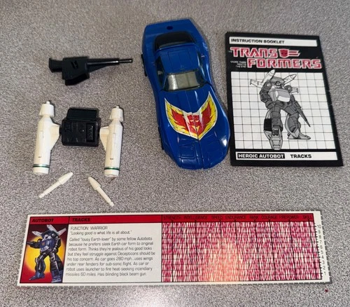Tracks 1985 Hasbro G1 Transformers Action Figure Complete Manual / Stat Card