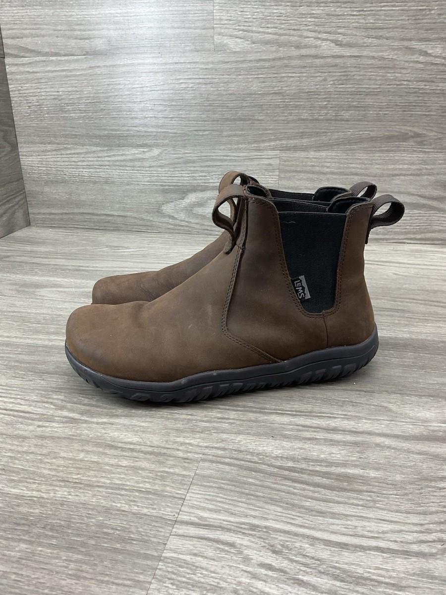 Lems Chelsea Brown Espresso Leather Pull On Waterproof Boots Men's