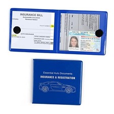 UYYE Car Registration and Insurance Card Holder, Vehicle Glove Box Car blue