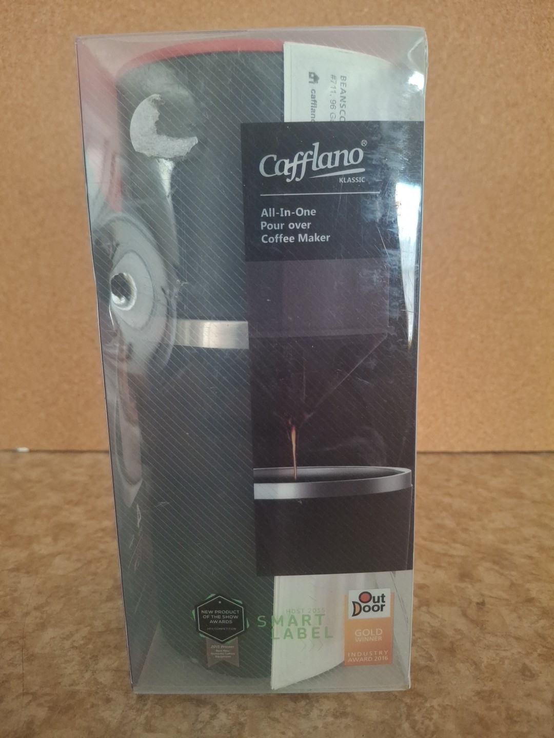 CAFFLANO KLASSIC  STAINLESS POUR-OVER TRAVEL COFFEE SET FILTER GRINDER, NEW