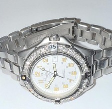 BREITLING MEN'S 38MM COLT QUARTZ A57035 LAB GROWN DIAMOND WATCH 14