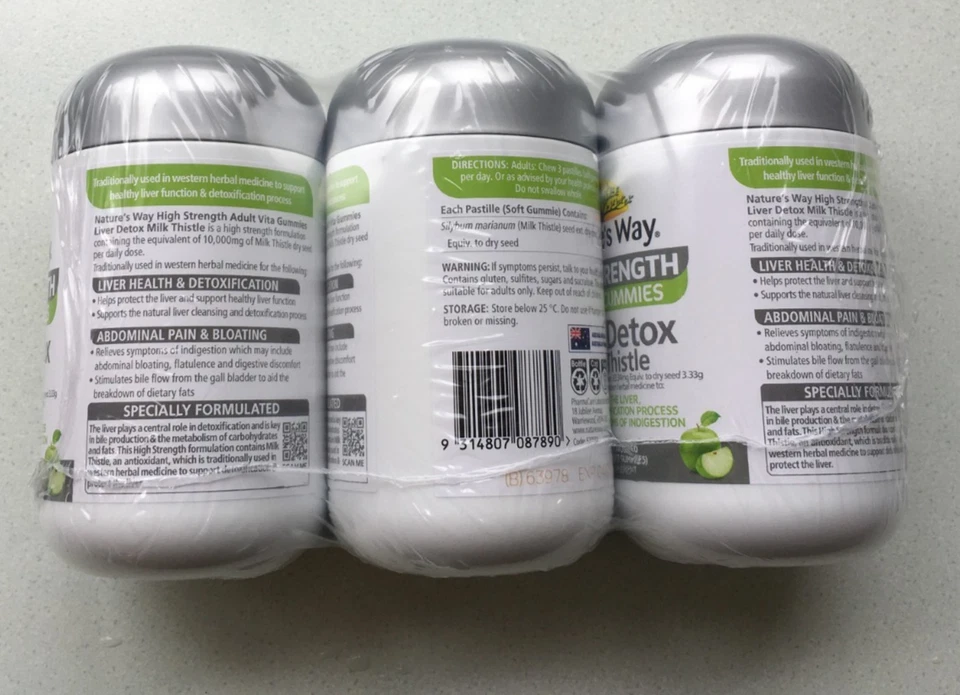 Nature's Liver Detox Milk Thistle High Strength 50 Adult Vita Gummies x 3 Packs - image 3 of 4